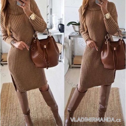 Kleid mit 3/4 Ärmeltasche für Damen (uni sl) ITALIAN Fashion IM3181746 S/L one size hellbeige