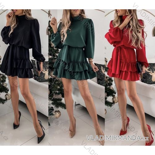Kleid mit 3/4 Ärmeltasche für Damen (uni sl) ITALIAN Fashion IMWD20515