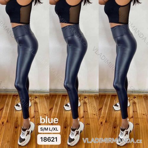 Leggings Hose Kunstleder mit Reißverschluss (xs-m) Italian Fashion LML20003 <p>blau</p> L / XL