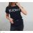 T-Shirt Kurzarm Damen (uni l-2xl) ITALIENISCHE Mode IM11736 weiß S / M / L eine Größe