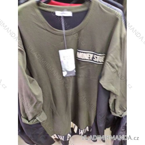 Kleid Langarm Damen übergroße (Uni L / 2XL) ITALIAN FASHION IMS20091