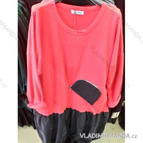 Kleid Langarm Damen übergroße (Uni L / 2XL) ITALIAN FASHION IMS20091