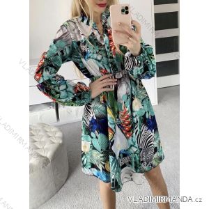 Sommerkleid Langarm geblümte Damen (UNI S / L) ITALIAN FASHION IMK20150