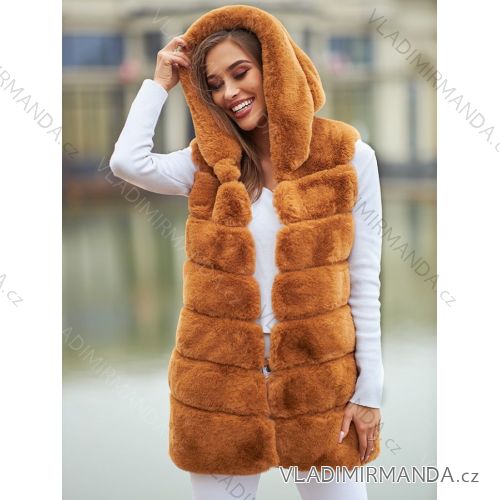 Weste Fell kurze Frauen (uni sm) ITALIENISCHE MODE IMM208001MS S / M eine Größe weiß