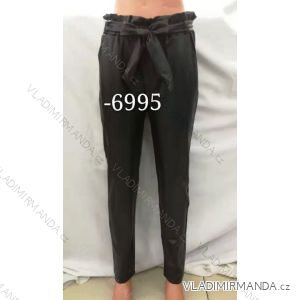 Kalhoty dlouhé koženkové dámské (uni S/M, uni L/XL) Turecká móda TM920enleg-8422