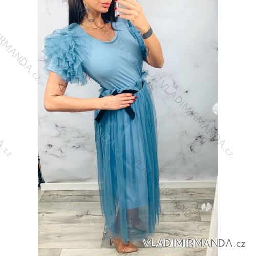 Damen Sommerrock gefaltet mittellang geblüht (UNI S / L) ITALIAN FASHION IMK20126