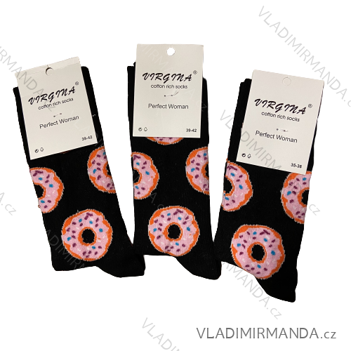 Ponožky veselé slabé (35-38, 39-462) Virgina VIR2101/1 35-38 Schwarz