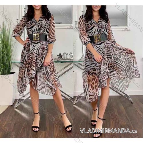 Sommerkleid Langarm geblümte Damen (UNI S / L) ITALIAN FASHION IMK20150