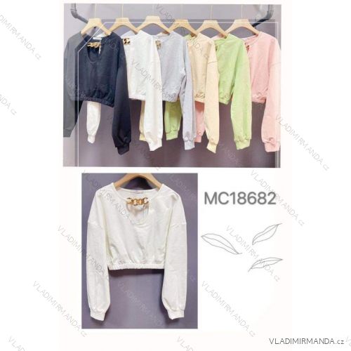 T-Shirt langärmlige Spitzendamen (uni sl) ITALIENISCHE Art und Weise IMC18019