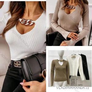 T-Shirt langärmlige Spitzendamen (uni sl) ITALIENISCHE Art und Weise IMC18019