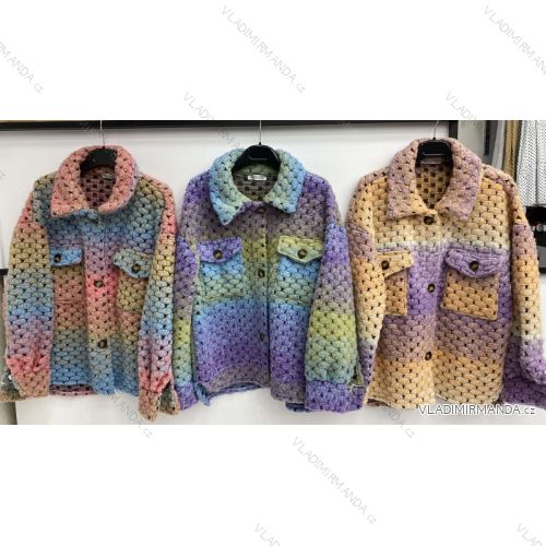 Jacke Mantel Licht übergroße Frauen (UNI L / 2XL) ITALIAN FASHION IMS206-9