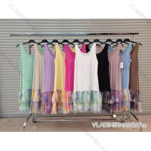 Damen Kleiderbügel Sommerkleid Applique Maus (UNI s / l) ITALIAN FASHION IMD20380