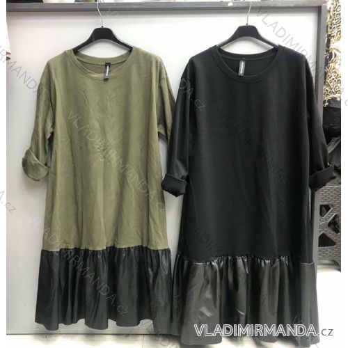 Šaty košilové 3/4 rukáv dámské tenké (uni s-l) ITALSKá MóDA IMWD201619