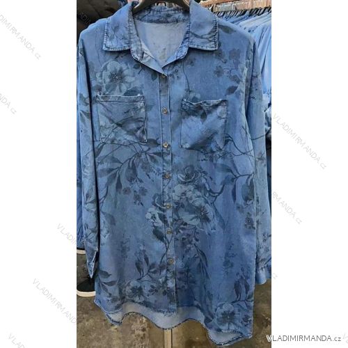 Bluse 3/4 Ärmel mit Knöpfen (uni sl) ITALIENISCHE Mode IMM20206