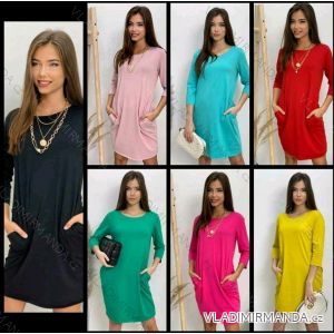 Kleid mit 3/4 Ärmeltasche für Damen (uni sl) ITALIAN Fashion IM3181746
