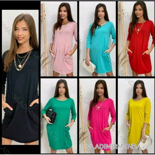 Kleid mit 3/4 Ärmeltasche für Damen (uni sl) ITALIAN Fashion IM3181746
