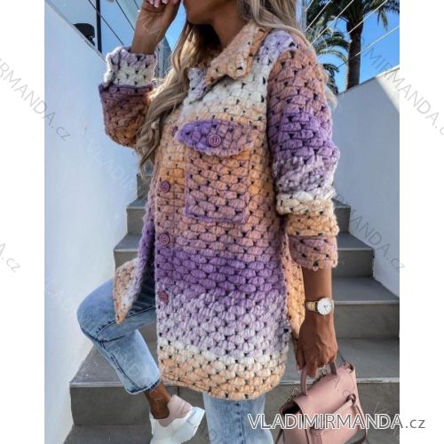 Kabát flaušový teplý dlouhý dámský (UNI S/M) ITALSKÁ MÓDA IMD20159