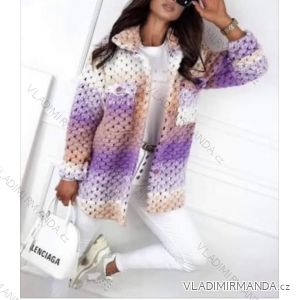 Kabát flaušový teplý dlouhý dámský (UNI S/M) ITALSKÁ MÓDA IMD20159