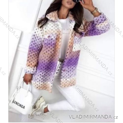 Kabát flaušový teplý dlouhý dámský (UNI S/M) ITALSKÁ MÓDA IMD20159