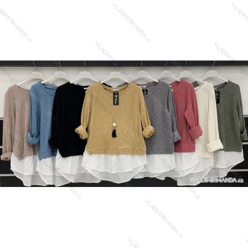 Kleid mit 3/4 Ärmeltasche für Damen (uni sl) ITALIAN Fashion IM3181746