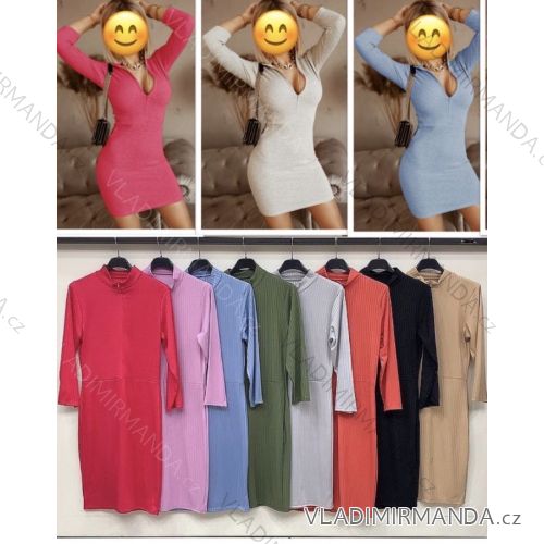 Kleid OBERFLÄCHE Langarm Reihe Frauen (S-XL) ITALIENISCHE MODE IM919JM-K5766