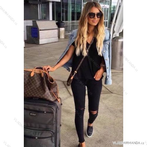 Kalhoty elastické styl jeans dlouhé dámské (XS-XL) re-dress MA521063