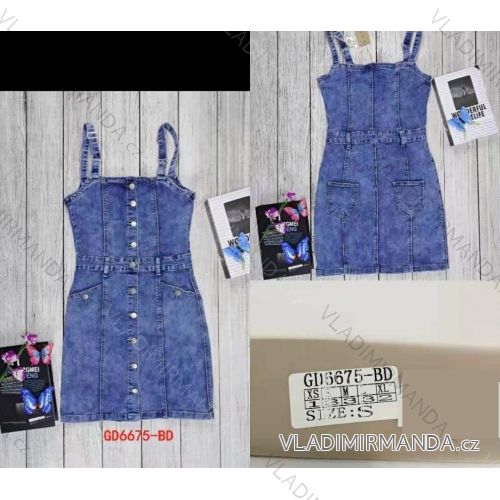 Denim Kurzarm Kleid Damen (s-xl) GOURD MA120GD6047-J