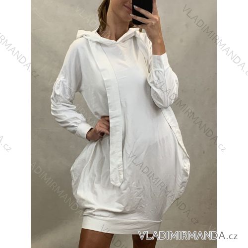 Kleid mit 3/4 Ärmeltasche für Damen (uni sl) ITALIAN Fashion IM3181746 S / M eine Größe weiß