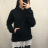 Hoodie Langarm Frauen Weihnachten (sm) ITALIENISCHE MODE IM920421 S / M eine Größe schwarz