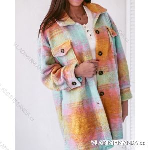 Kabát flaušový teplý dlouhý dámský (UNI S/M) ITALSKÁ MÓDA IMD20159