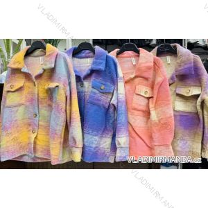 Kabát flaušový teplý dlouhý dámský (UNI S/M) ITALSKÁ MÓDA IMD20159