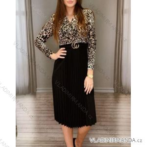 Kleid mit 3/4 Ärmeltasche für Damen (uni sl) ITALIAN Fashion IMWD20527