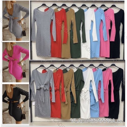 Langarm Kleid ELEGANT (uni s / m) ITALIENISCHE MODE IM919825