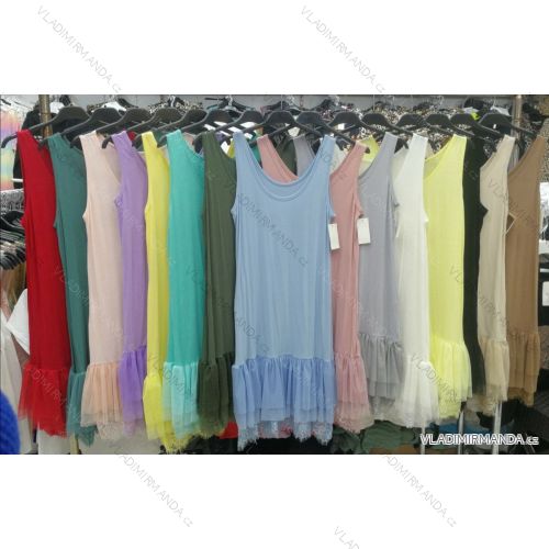 Damen Kleiderbügel Sommerkleid Applique Maus (UNI s / l) ITALIAN FASHION IMD20380