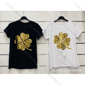 T-Shirt Kurzarm Frauen (S / M ONE SIZE) ITALIENISCHE MODE IMWK21002