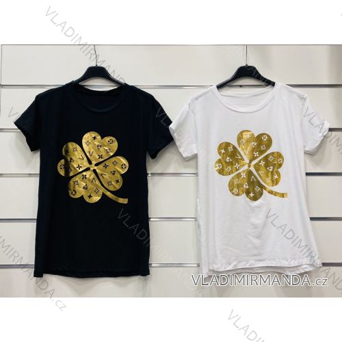 T-Shirt Kurzarm Frauen (S / M ONE SIZE) ITALIENISCHE MODE IMWK21002
