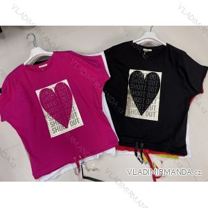 T-Shirt elegante Langarm Frauen (S / M ONE SIZE) ITALIENISCHE MODE IMWK21008