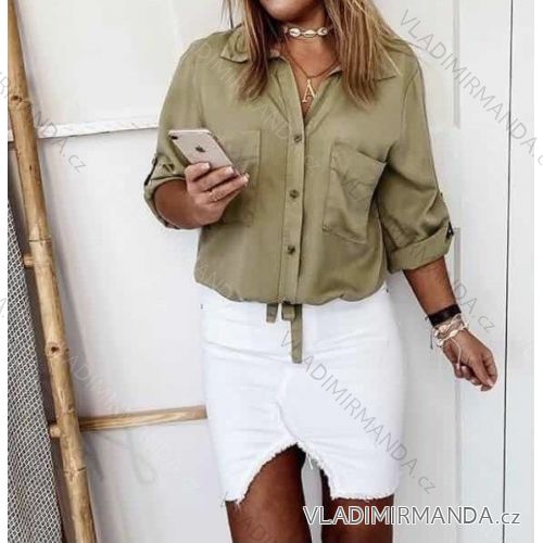 Kleid mit 3/4 Ärmeltasche für Damen (uni sl) ITALIAN Fashion IM3181746