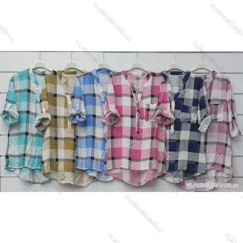 Kleid mit 3/4 Ärmeltasche für Damen (uni sl) ITALIAN Fashion IMWD20529