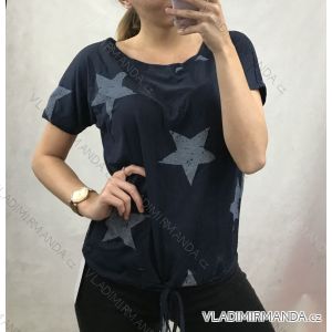 Tunika T-Shirt Kurzarm Frauen (Uni s / l) ITALIAN FASHION IM520113