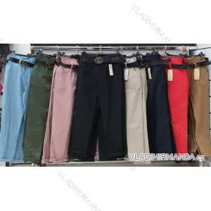 Kalhoty elegantní dlouhé s páskem dámské (S-XL) ITALSKÁ MÓDA IMWA20882
