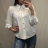 Bluse 3/4 Ärmel mit Knöpfen (uni sl) ITALIENISCHE Mode IMM20206