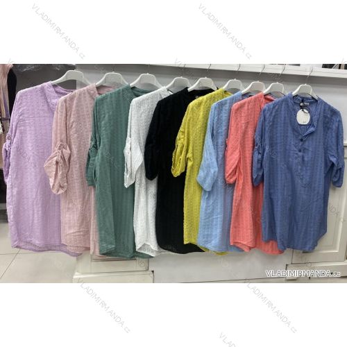 Damen Langarmhemd Tunika (S / M ONE SIZE) ITALIENISCHE MODE IMWL21040