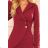 340-3 Angenommenes Kleid mit Knöpfen und Kragen - Farbe Burgund