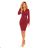 340-3 Angenommenes Kleid mit Knöpfen und Kragen - Farbe Burgund