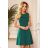 334-1 BLANKA - Ausgestelltes Kleid mit rüschengrüner Farbe
