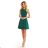 334-1 BLANKA - Ausgestelltes Kleid mit rüschengrüner Farbe