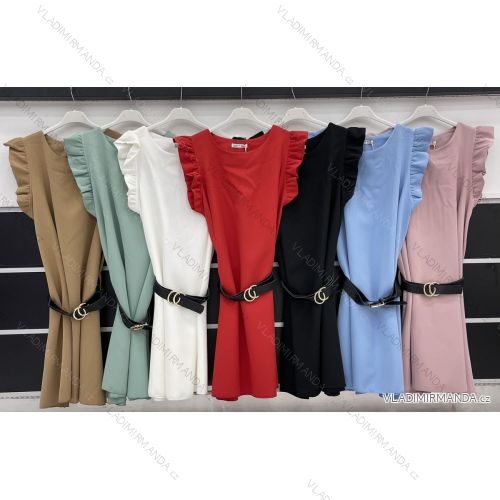 Kleid mit 3/4 Ärmeltasche für Damen (uni sl) ITALIAN Fashion IMWD20527