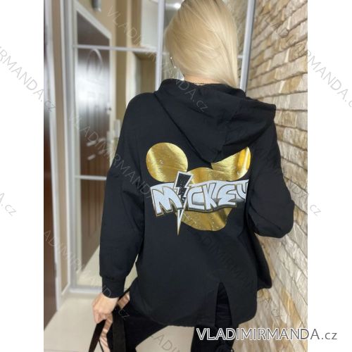 Eleganter Kapuzenpullover mit Reißverschluss für Frauen (uni sl) TURKISH FASHION IMK20011