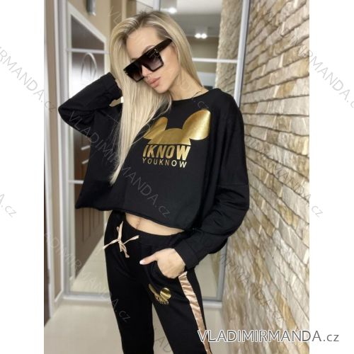 Set lange Jogginghosen und langärmliges Sweatshirt für Frauen (UNI S / L) TURKISH FASHION IMK20148